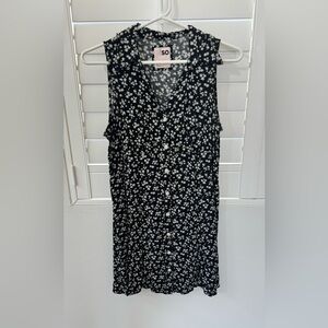 SO Black and White Floral Mini Dress